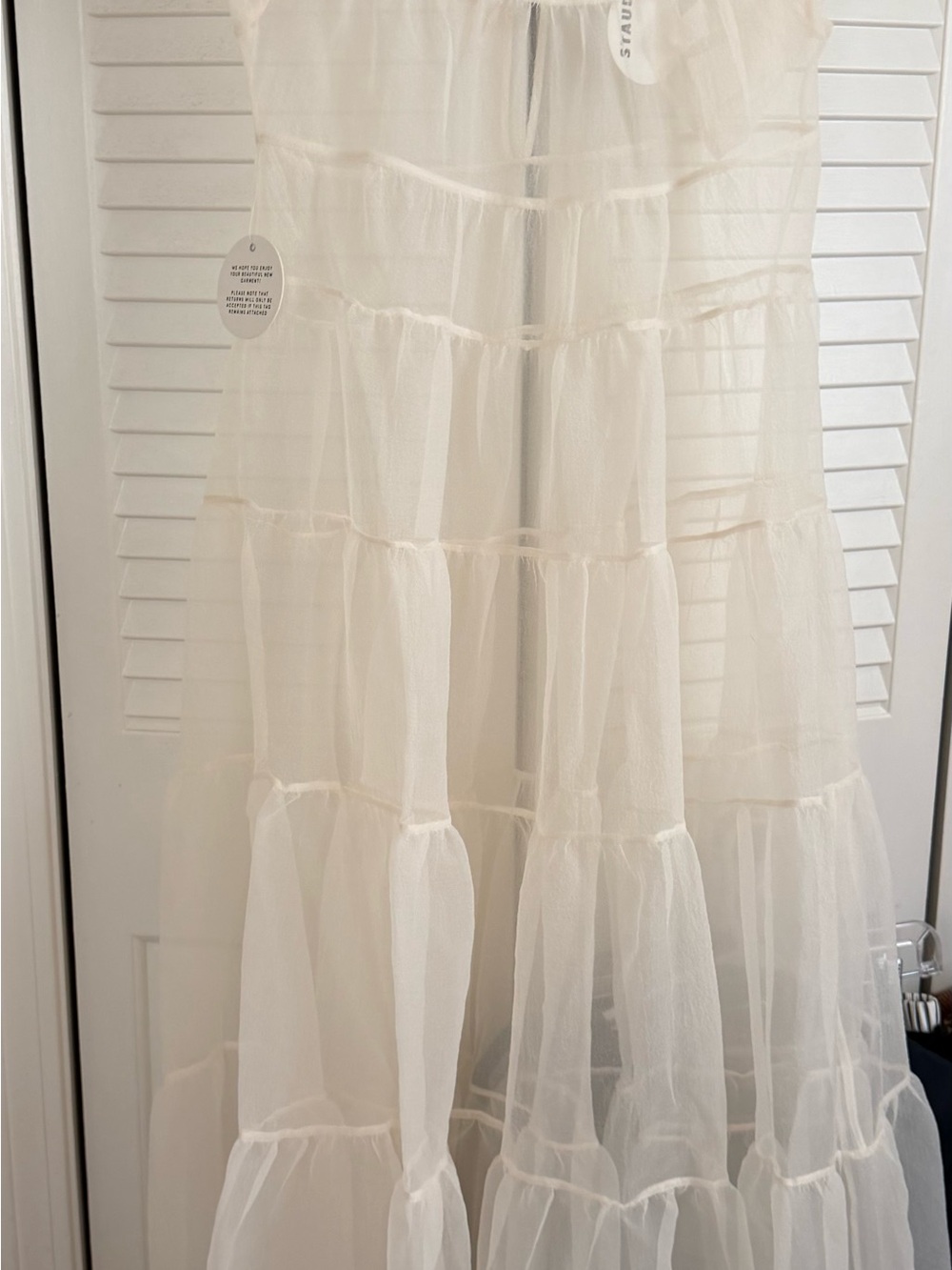 STAUD Sheer Tiered Maxi Dress in White
NWT - Picture 4 of 10